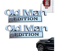 Old Man Edition Car Emblem,Old Man Edition - 3D Emblem Sticker Badge,Funny Edition Nameplate Decal for Side Rear Tailgate Bumper,for Car Truck SUV & Motorcycle (Silver Black,2PCS)