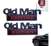 Old Man Edition Car Emblem,Old Man Edition - 3D Emblem Sticker Badge,Funny Edition Nameplate Decal for Side Rear Tailgate Bumper,for Car Truck SUV & Motorcycle (Black Red,2PCS)