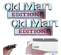 Old Man Edition Car Emblem, Old Man Edition Emblem-3D Metal Emblem Sticker Badge, Badge Side Rear Front Hood Trunk Door Decal Sticker Fit for Truck, SUV, Motorcycle, Car (2pcs #D)