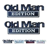 Old Man Edition Car Emblem, Old Man Edition Emblem Truck Stickers for Men, Waterproof 3D Metal Car Badges Emblems, Nameplate Decal for Side Rear Tailgate Bumper, for Truck Motorcycle (Black-White)