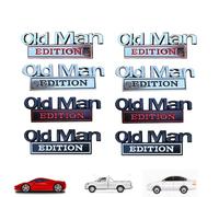 Old Man Edition Car Emblem, Represeint Old Man Edition Car Emblem,2/4/8 PCS Oldman Addition Cars Emblems, 3D Metal Cars Emblems Set, for Truck Motorcycle SUV (Mix,8PCS)