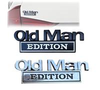 Old Man Edition Car Emblem, Tailgate Decal for Side Rear Tailgate Bumper, Funny Edition Nameplate Decal for Side Rear Tailgate Bumper, Waterproof Adhesive for Car Truck SUV Motorcycle (A+B)