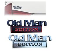 Old Man Edition Car Emblem, Tailgate Decal for Side Rear Tailgate Bumper, Funny Edition Nameplate Decal for Side Rear Tailgate Bumper, Waterproof Adhesive for Car Truck SUV Motorcycle (A+C)