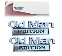 Old Man Edition Car Emblem, Tailgate Decal for Side Rear Tailgate Bumper, Funny Edition Nameplate Decal for Side Rear Tailgate Bumper, Waterproof Adhesive for Car Truck SUV Motorcycle (A+A)