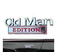 Old Man Edition Car Emblema, Pegatina De De Autos 3D, Emblema De Parachoques Impermeable, Proceso De Adhesivo Fácil, Material De Aleación De Zinc, 10x3.3cm, para Camiones De Motocicleta SUV V