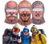 Old Man Ski Mask Funny Realistic Face Balaclava 3D Printed Full Face Cover | Novelty Winter Neck Cover with Goggle-Friendly Eye Opening for Skiing,Snowboarding,Parties & Funny Gifts,Outdoor Winter Gear