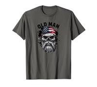 Old Man Skull Patriota USA Bandera Bandana Camiseta