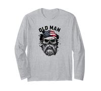 Old Man Skull Patriota USA Bandera Bandana Manga Larga