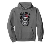 Old Man Skull Patriota USA Bandera Bandana Sudadera con Capucha