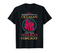 Old Man Who Loves Snakes And Was Born In February Birthday Camiseta