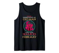 Old Man Who Loves Snakes And Was Born In February Birthday Camiseta sin Mangas