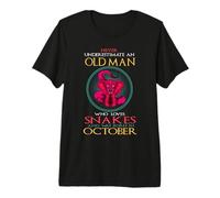 Old Man Who Loves Snakes and Was Born In October Birthday Camiseta Premium