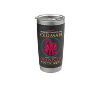 Old Man Who Loves Snakes And Was Born In October Birthday Vaso térmico de acero inoxidable de doble pared