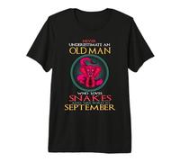 Old Man Who Loves Snakes and Was Born In September Birthday Camiseta Premium