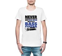 Old Man with A Bass Guitar Hombre Camiseta Blanco Tamaño M - Men's T-Shirt White