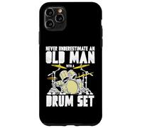 Old Man with a Drum Set Retro Drummer Music Artwork Carcasa para iPhone 11 Pro MAX