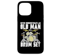 Old Man with a Drum Set Retro Drummer Music Artwork Carcasa para iPhone 13 Pro MAX