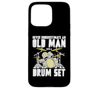 Old Man with a Drum Set Retro Drummer Music Artwork Carcasa para iPhone 15 Pro MAX