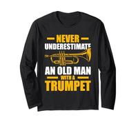 Old Man with a Trumpet trompetista Trompeta Trompeta Manga Larga