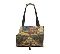 Old Maps of the USA Print Puppy Carrier Walking Dog Bags Pets Dogs Carrier Bags for Small Dogs and Cat and Rabbit