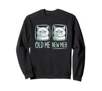 Old Me New Meh Funny Sarcástico Gato Sudadera