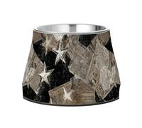 Old Newspaper Sliver Star Art Retro - Cuencos antideslizantes de acero inoxidable para mascotas para perros medianos, apto para bigotes