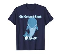 Old Orchard Beach Maine Nautical Whimsy Dolphin Costa Camiseta