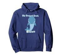 Old Orchard Beach Maine Nautical Whimsy Dolphin Costa Sudadera con Capucha