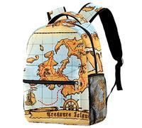 Old Pirate Map Skull Island Treasure School Backapck, elegante mochila para computadora portátil para mujeres y niñas, bolsa para computadora portátil para profesor, mochila informal para computadora