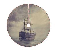 Old Pirate Ship in The Sea - Falda para árbol de Navidad, 76/91/122 cm, cubierta de base para árbol de Navidad, decoración navideña para interiores y exteriores