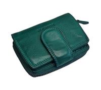Old River Cartera pequeña de piel para mujer Z5025 (9/13,5/3 cm), piel auténtica lavada, Verde marino., small, Casual