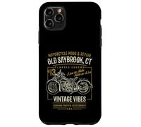 Old Saybrook CT USA - Diseño de Motocicleta Estilo Retro Envejecido Carcasa para iPhone 11 Pro MAX