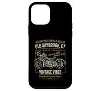 Old Saybrook CT USA - Diseño de Motocicleta Estilo Retro Envejecido Carcasa para iPhone 12 Mini