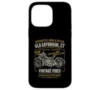 Old Saybrook CT USA - Diseño de Motocicleta Estilo Retro Envejecido Carcasa para iPhone 14 Pro MAX