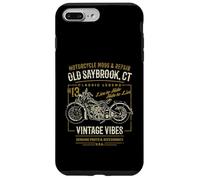 Old Saybrook CT USA - Diseño de Motocicleta Estilo Retro Envejecido Carcasa para iPhone 7 Plus/8 Plus