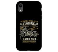 Old Saybrook CT USA - Diseño de Motocicleta Estilo Retro Envejecido Carcasa para iPhone XR