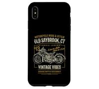 Old Saybrook CT USA - Diseño de Motocicleta Estilo Retro Envejecido Carcasa para iPhone XS MAX
