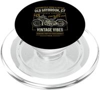 Old Saybrook CT USA - Diseño de Motocicleta Estilo Retro Envejecido PopSockets PopGrip para MagSafe