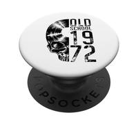 Old School 1972 Vintage Disco de Vinilo Amante gótico Calavera LP PopSockets PopGrip Adhesivo