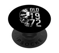 Old School 1972 Vintage Disco de Vinilo Amante gótico Calavera LP PopSockets PopGrip Adhesivo