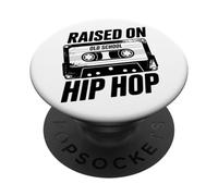 Old School Hip Hop Cassette Criado En 90s Rap Vintage PopSockets PopGrip Adhesivo
