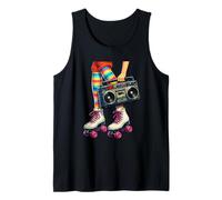 Old School Hip Hop Patines Boombox 80's Girl Throwback Camiseta sin Mangas