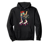 Old School Hip Hop Patines Boombox 80's Girl Throwback Sudadera con Capucha
