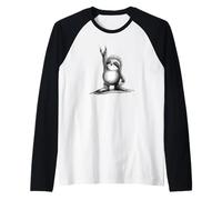Old School Music Rock On Fiesta Perezoso Camiseta Manga Raglan