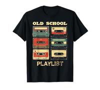Old School Playlist Cintas de Casete Vintage Memoria Retroceso Camiseta