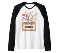 Old School Vintage Casete Cintas Cottagecore Nostalgic Era Camiseta Manga Raglan