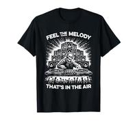 Old Skool 90s Raver DJ Rave Skeleton, Siente la melodía delirando Camiseta