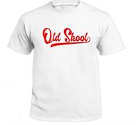 Old Skool Script Tail Shirt School Guys Men Rule Cool tee Colors White XXL