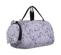 Old Slow Style - Bolsa de lona para niños, diseño floral de vainilla violeta con compartimento para zapatos, bolsa de viaje de gran capacidad, para practicar la escuela, deportes, viajes