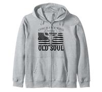 Old Soul New World, Bandera Americana, patriótica, país de Calavera Sudadera con Capucha